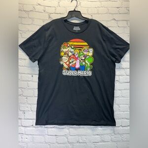 Men's Nintendo Super Mario World Black Graphic Print T-Shirt 2xl Characters